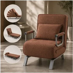 Makika Schlafsessel Schlafsofa Ted klappbar in Braun