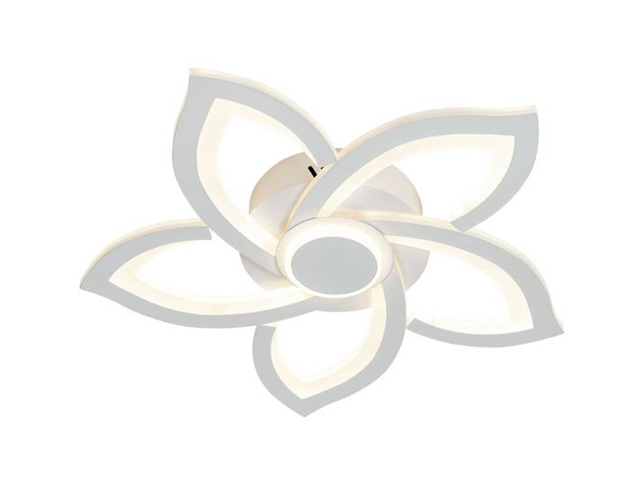 Deckenlampe Cassino weiss Metall/Acryl 4100 lm Dimmbar B 90 cm - LED - Lichtfarbe: Extra warmweiss - LED Energiesparlampen
