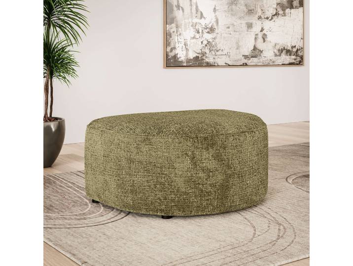 Polsterhocker GOODPRODUCT ADELLA passed zur Serie, Masse B/T/H: 92/69/43 cm , grün, B:92cm H:43cm T:69cm, 100% Polyester, Hocker, Polsterhocker, Hocker mit Wellenunterfederung, runde Form, auch in Cord