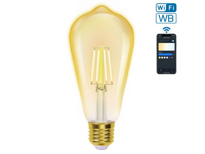Aigostar WiFi WB slimme filamentlamp ST64 E27 amber