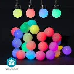Nedis SmartLife-Dekorationsleuchten - Party-Lichter - Wi-Fi - RGB - 48 LED's - 10.8 m - Android / IOS - Lampendurchmesser: 30 mm