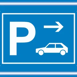 HB-Druck Auto PKW Parkplatz Aufkleber mit Richtungspfeil rechts waagerecht A7 (74x105mm)