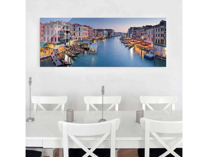 Tableau en verre Canal Grande Matériau : Verre Motif : Avec motif Motif : Villes & architecture Type de verre : Verre de sécurité Multicolore