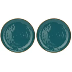 Rose Tulipani, Tablett, Set mit 2 runden Platten Concerto Ottanio - Blau-grün 32 cm