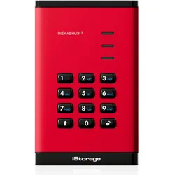 iStorage diskAshur3 SSD 512GB - Red (0.51 TB), Externe SSD, Rot
