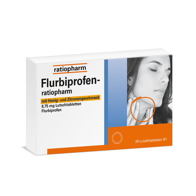 ratiopharm GmbH FLURBIPROFEN-ratio.m.Honig-u.Zitroneng.8,75mg Lut. 24 St 12482694