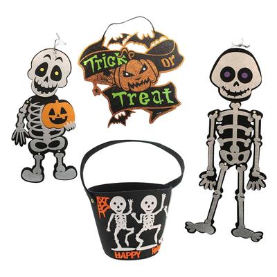 WellHome - Halloween-Dekorationsset – Hängende Ornamente und Süßigkeitentüte