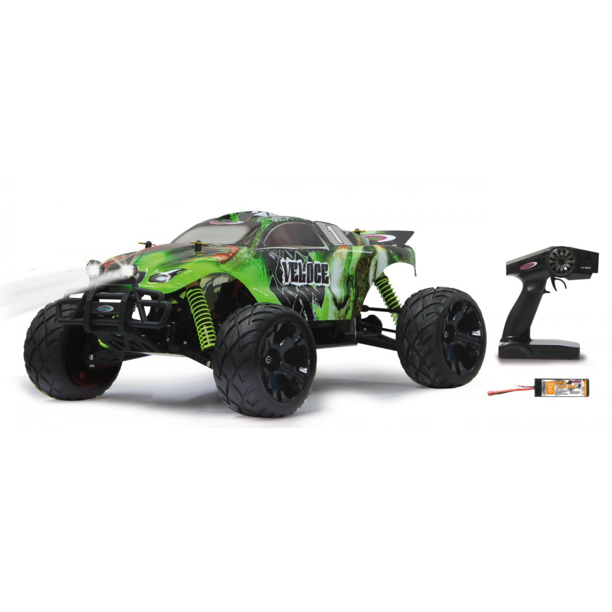 Jamara Germany Veloce Monstertruck 4WD 1:10 met LiPo-accu, 2,4 GHz en LED-verlichting