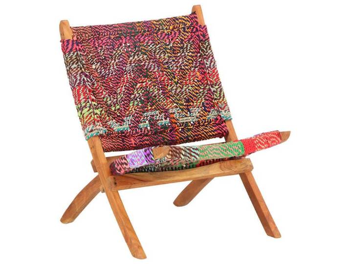 Solde août Chaise pliable Chindi Multicolore Tissu - Fauteuil siège salon - 59x72x79 cm 83295640