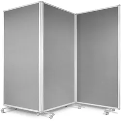 Office Marshal Filz-Stellwand   Trennwand 3-teilig   Grau