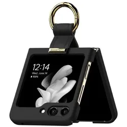 Goospery Gold Ring Case Series Hülle (Samsung Galaxy Z Flip6, Samsung Galaxy Z Flip7 FE), Smartphone Hülle, Schwarz