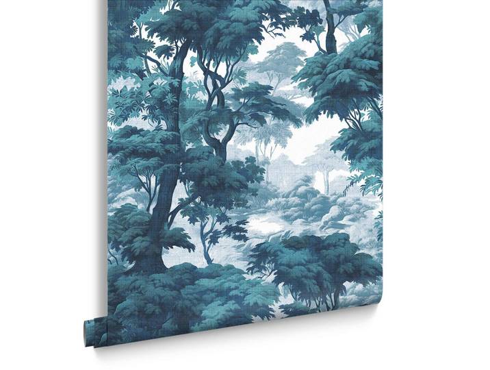 Graham & Brown Vliestapete Bobart Garten 1000x52cm, Blau, Papier, Kunststoff, Baum/Pflanze/Natur, Rechteckig, 52x1000 cm, Tapeten & Wandverkleidungen, Vliestapeten