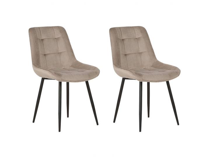 STUHL 2er-Set Samtstoff taupe Melrose
