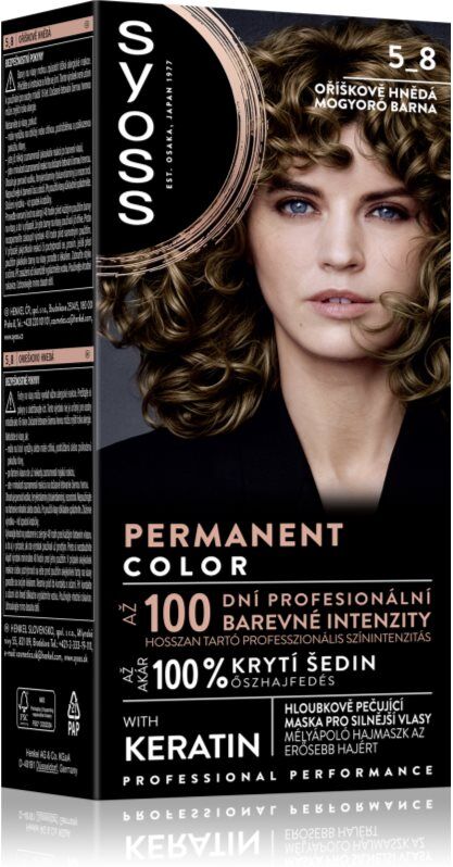 Syoss Permanent Color coloration cheveux permanente teinte 5_8 Hazelnut Brown 1 pcs