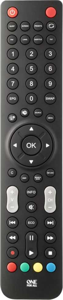 One For All Universal Afstandsbediening URC1921 - Compatibel met Sharp TV - Zwart