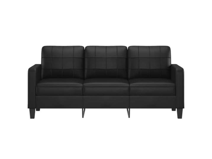 KTHLBRH 3-Sitzer-Sofa, schwarz, 198 cm, Kunstleder Gestell aus robustem Metall, Schaumstoff, modernes Design, leicht zu reinigen
