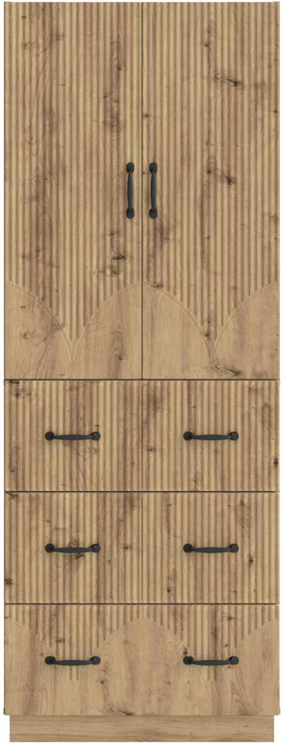 Inbox Zero Cabinet Set 2 Pcs Engineered Wood Storage Modular Home Unit Compact Artisan Oak 87cm H X 66cm W X 34.5cm D