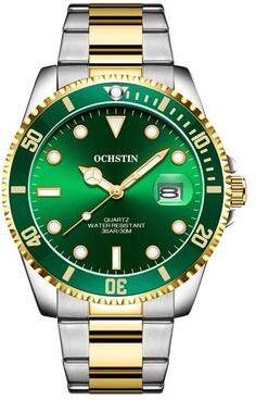 Everyday Crate OCHSTIN Executive Waterproof Luminous Steel Strap Men Watch green+gold