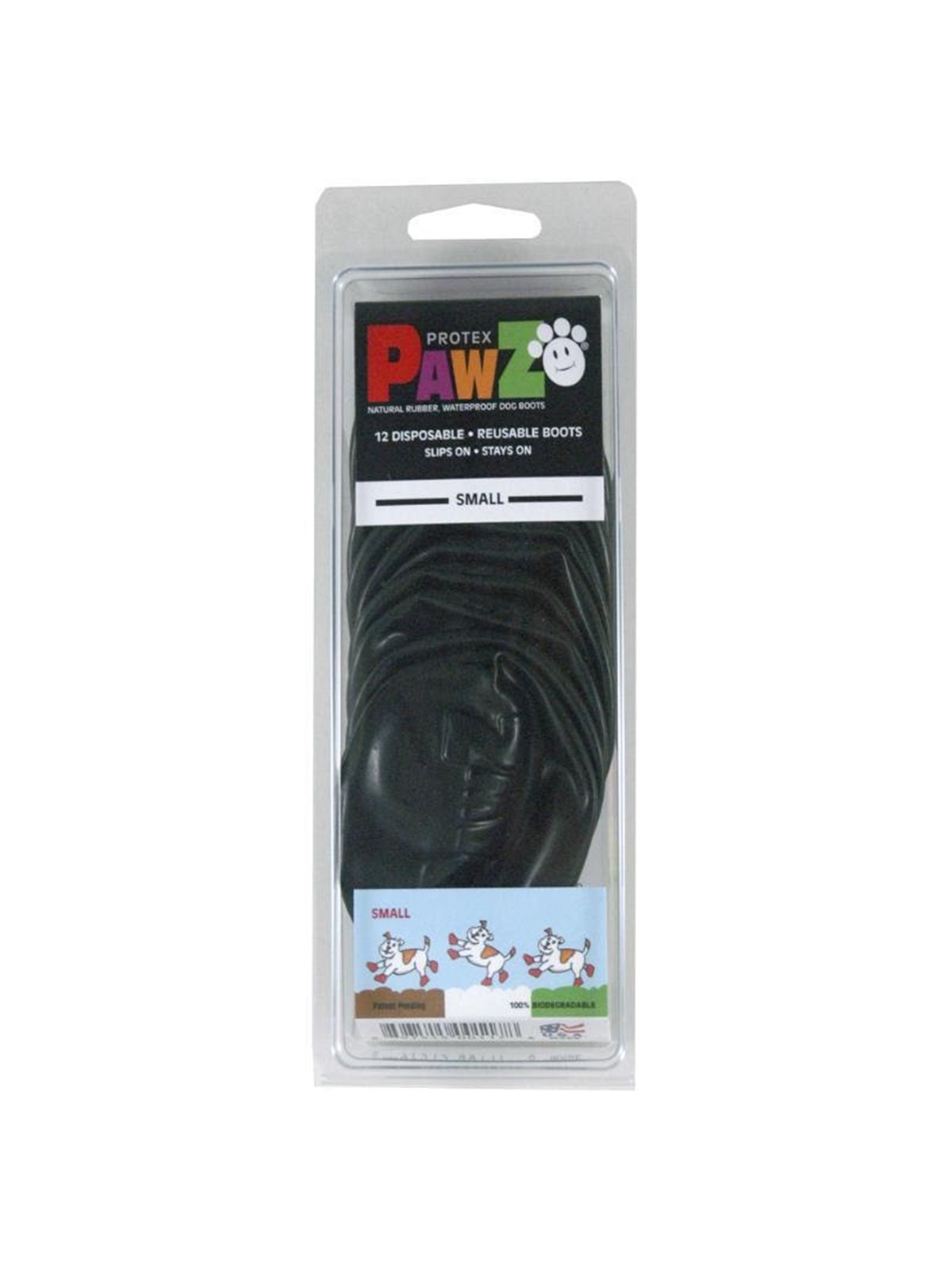 PawZ Pawz Hundeschuhe, S, 6,4 cm, schwarz, 12 Stk.