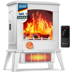 KESSER® LED Kamin Fiero mit Heizung elektrisch   Kaminheizung Elektrokamin Standkamin mit realistischem Feuer -/ Flammeneffekt per Fernbedienung, Thermosicherung verschiedene Heizstufen 2000W