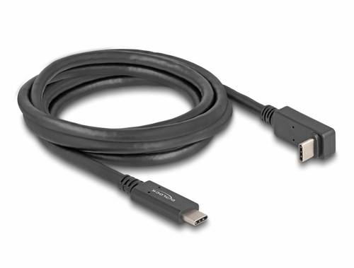 Delock USB-C Kabel USB-C Stecker, USB-C Stecker 2.00m Schwarz 80035
