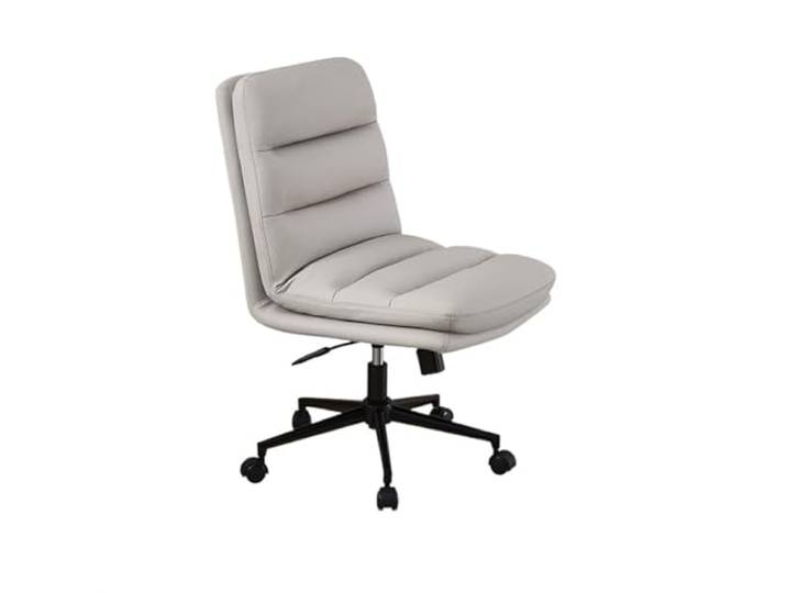 Stuhl mit hoher Rückenlehne Chefbürostuhl ohne Armlehne mit Rollen(Grigio)