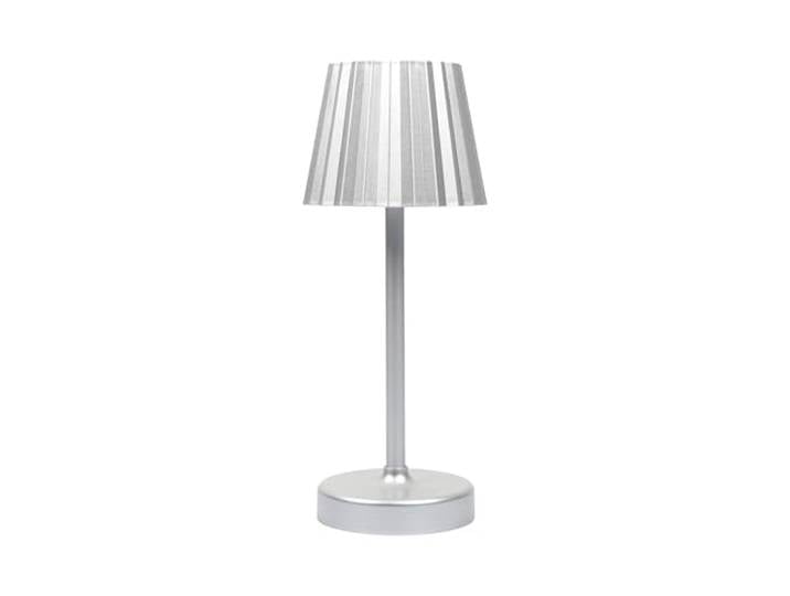 HOME DECO FACTORY - LA0155 - Lampe de Table Tactile Argentée à Piles - 3 Intensités - Design Moderne - Idéale pour La Décoration Intérieure - H26cm - Couleur Argent