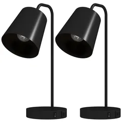 TISCHLAMPE 2er Set Stahl Schwarz