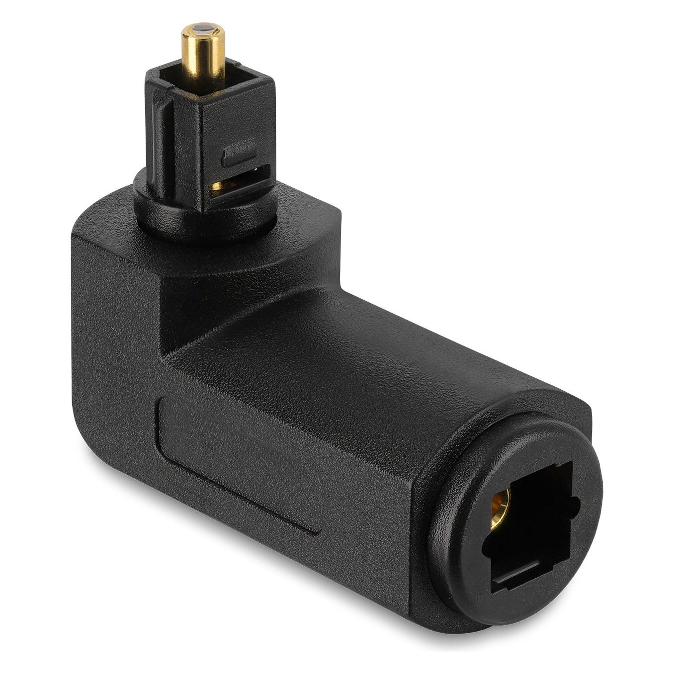 Delock TOSLINK Adapter Stecker auf Buchse, 90° gewinkelt und 360° drehbar (84597) (Winkeladapter) (84597)