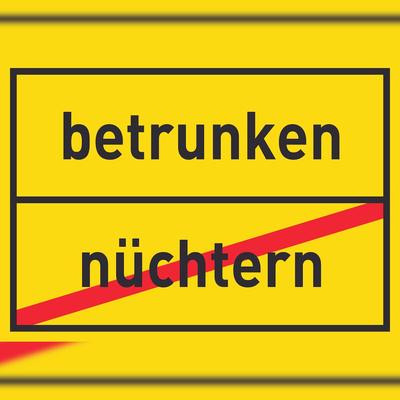 HB-Druck betrunken nüchtern Schild Ortsschild A1 (594x841mm)