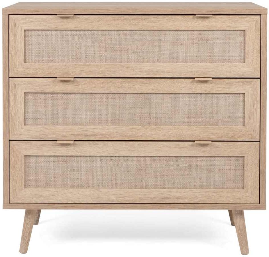 Finori Commode Bali 03A Chêne sonoma et impression de canne