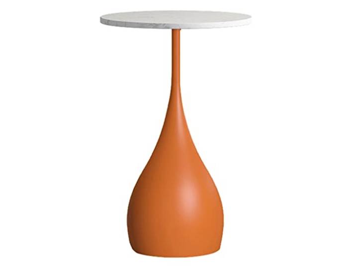 ROHCGHC Beistelltisch, Moderner runder Beistelltisch mit Metallrahmen, Nachttisch(/Orange)