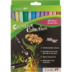 Tombow Dual-Fasermaler ABT mit Rundspitze/Pinselspitze VE=36x12 Farben pastels