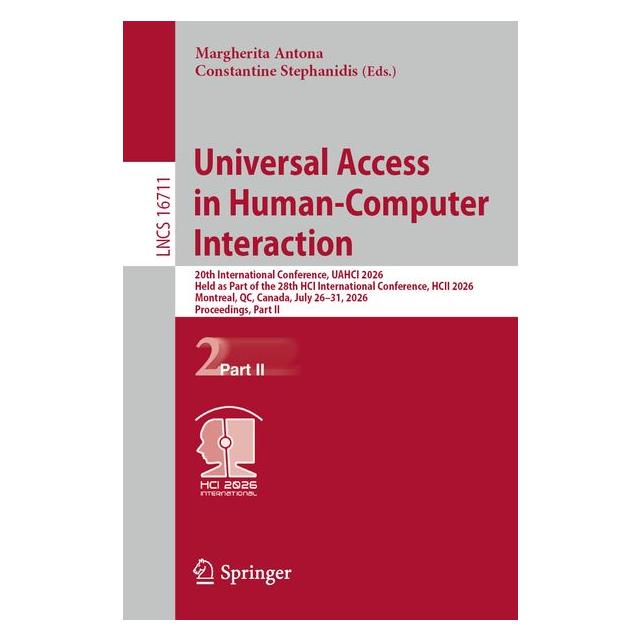 Springer Universal Access in Human-Computer Interaction (Englisch, Softcover, Constantine Stephanidis, Margherita Antona) (70325789)
