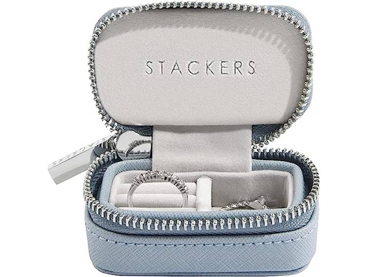 Stackers Dusky Blue Petite Travel Jewellery Box