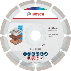 Bosch Multi Material Diamond Trennscheibe, 150 x 22.23 x 7 mm, 10-Stück - 2608615042