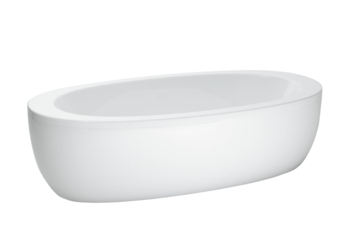 LAUFEN Alessi one Oval-Freistehwanne H2419700000001 203 x 102 cm, weiß, mit Schürze