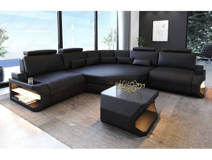 Mini Ecksofa Asti Kompakt L-Form in Leder