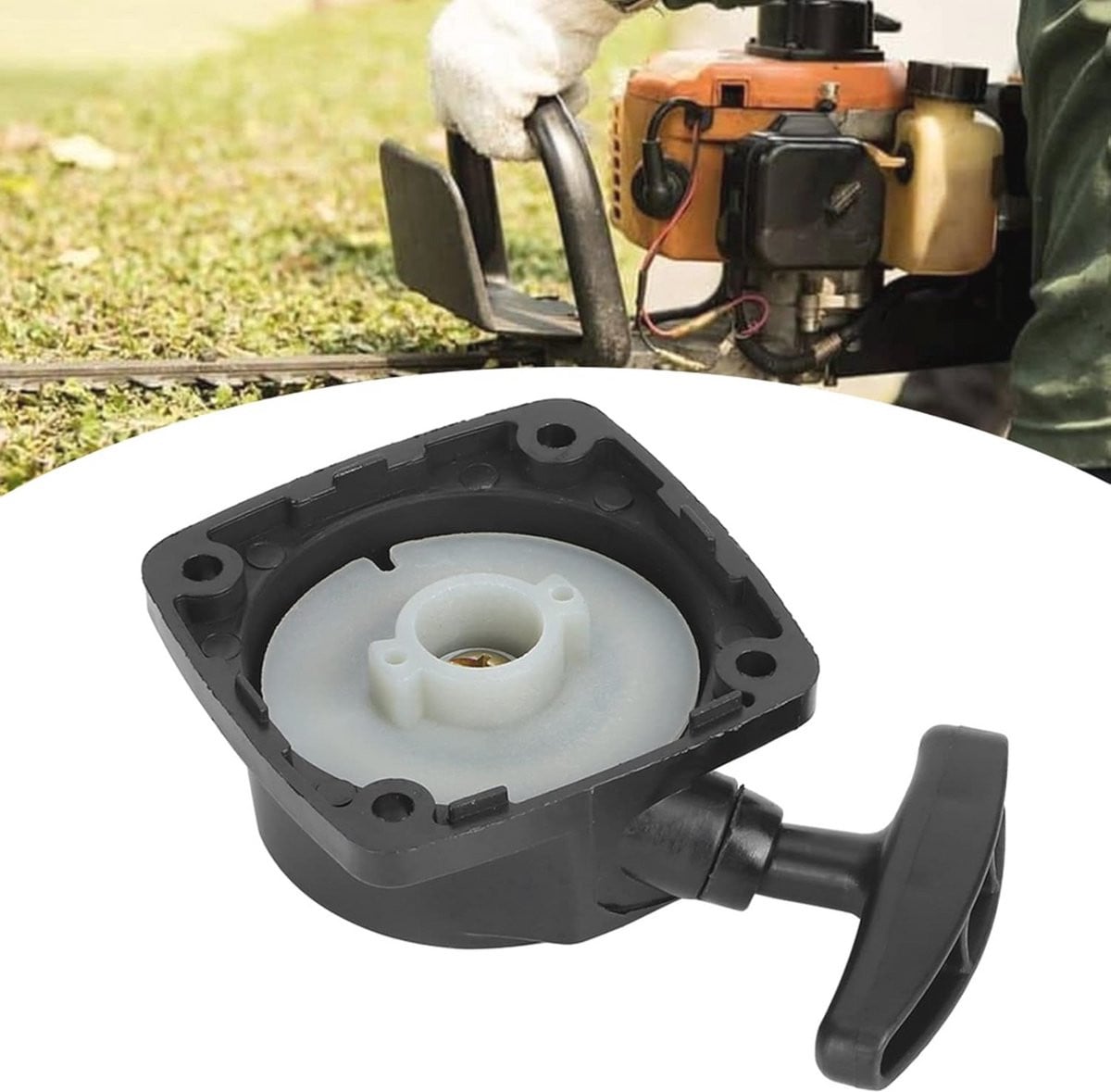 Starter Touwstarter Handstarter met Terugslag voor Heggenmaaier Onderhoud - Zwart - 50x50mm