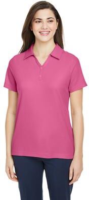 CORE365 CE112W Women's Fusion ChromaSoft Pique Polo Shirt in Charity Pink size 2XL   Polyester