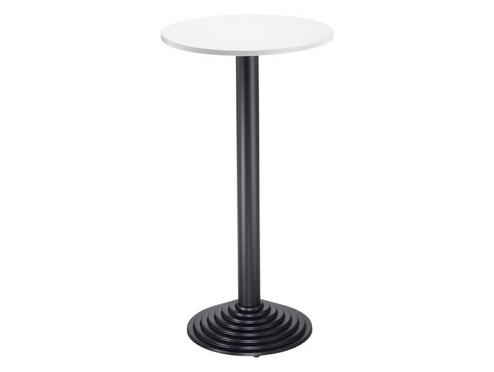 Guéridon CAFETERIA pied fonte H. 110 cm - Plateau Gris - Pied Noir