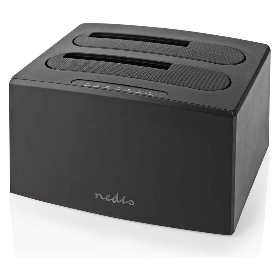 Nedis Festplatten-Dockingstation | USB 3.2 Gen1 | USB Type-A | 2 Festplatten | 2.5 / 3.5 " | USB 3.2 (HDDUDB3210BK)
