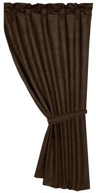 "Paseo Road by Hiend Accents Chocolate Tooled Leather Curtain, 48"" x 84"", 1PC"