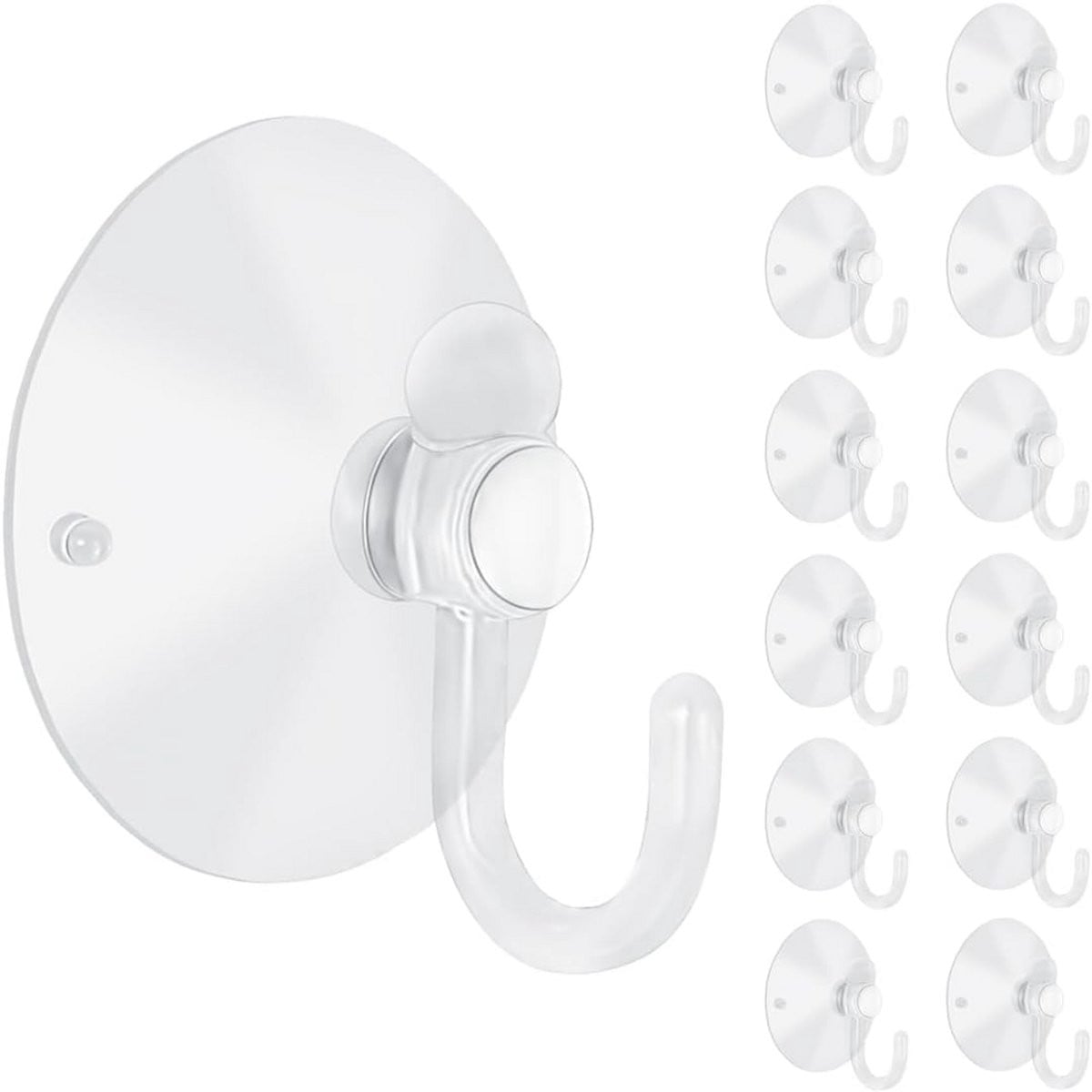 12x Grote Transparante Zuignappen met Haken – Sterke Zuignaphaken voor Glas, Muur en Decoratie