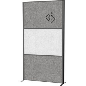 Maul Maul Stellwand  connecto 9602089, Akustik-Trennwand, aus Vlies, dunkel-/hellgrau, 100 x 182 cm