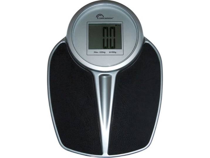 LITTLE BALANCE - 8327 - PRO M 225 - Elektronische weegschaal - weegt tot 225 kg - Zwart en zilver