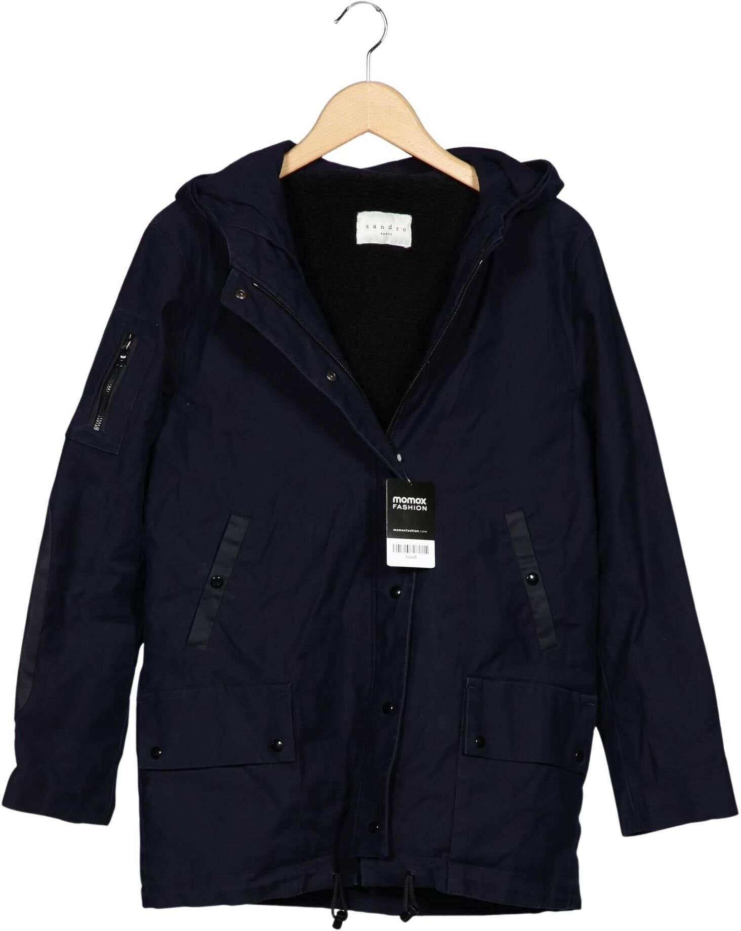 Sandro Damen Jacke, Marineblau, Gr. EU 38 (Sandro 2), Baumwolle / Synthetik / Viskose - Second Hand