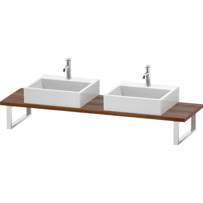 Duravit L-Cube Konsole LC105C07979 Stärke 3 cm, nussbaum natur, für Aufsatzbecken, variabel