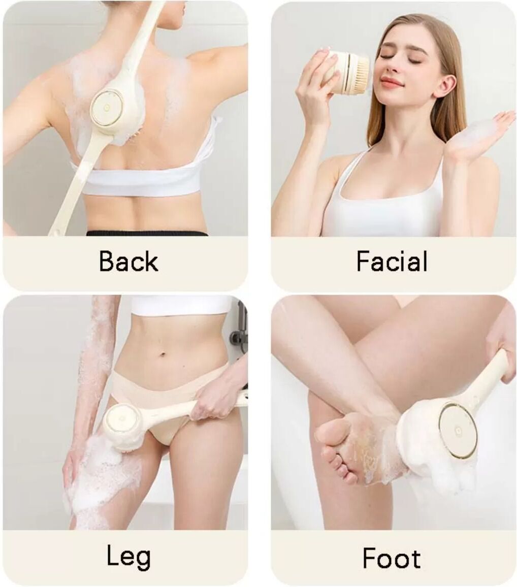 INF 3-in-1 Elektrische Bademassagebürste: Ihr All-in-One Duschbegleiter Rosa