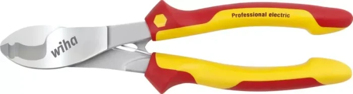 Wiha Kabelschneider Professional electric, 210mm (rot/gelb, mit ein-/ausschaltbarer Öffnungsfeder)